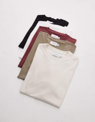 Topman 5 Pack Regular Fit T-shirts In Multi