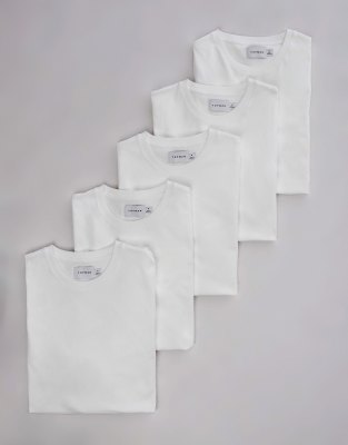 5-pack regular fit T-shirts in white