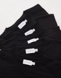 Topman 5 pack regular t-shirt in black