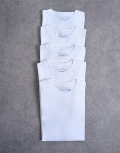 5 pack regular t-shirt in white