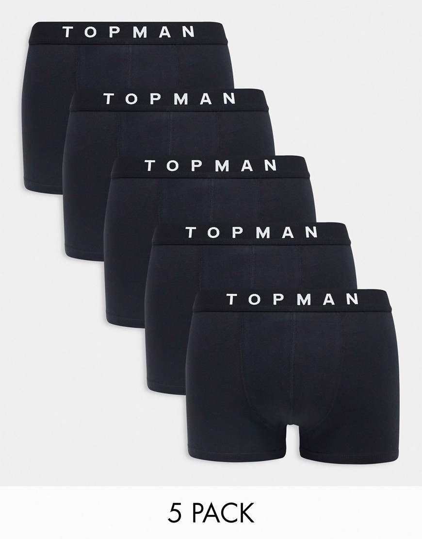 Topman 5 Pack Trunks In Black-multi