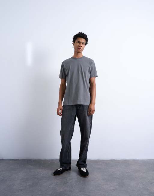 Topman 7 pack classic t-shirts in black, white, brown, navy, charcoal, ecru and brown , 4 of 5