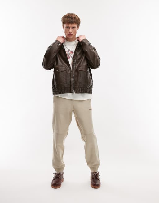 Topman – A2 – Jacke aus Kunstleder in Braun, 4 von 4