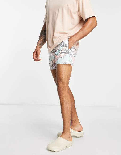 Topman abstract map print swim shorts, 4 of 4