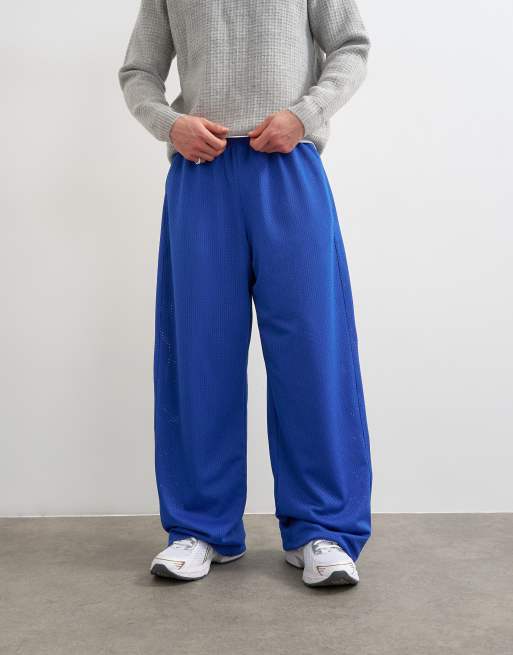 Topman - Airtex joggingbroek met baggy pasvorm in kobaltblauw, 2 van 5