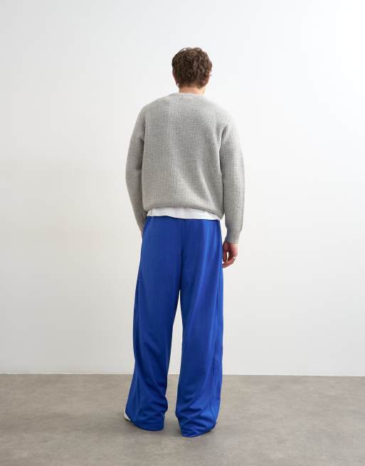 Topman - Airtex joggingbroek met baggy pasvorm in kobaltblauw, 3 van 5