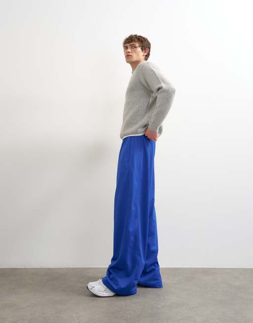 Topman - Airtex joggingbroek met baggy pasvorm in kobaltblauw, 4 van 5