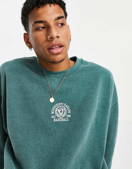 ASOS DESIGN oversized sweatshirt with Philadelphia Eagles print in green