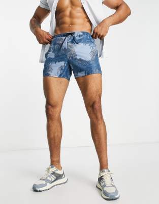 Topman ancient garden print swim shorts - ASOS Price Checker