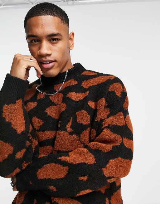 Leopard print hotsell sweater men