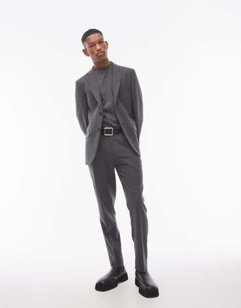Topman – Anzug aus hochwertigem Wollmix in Anthrazit mit schmalem Schnitt - view 1