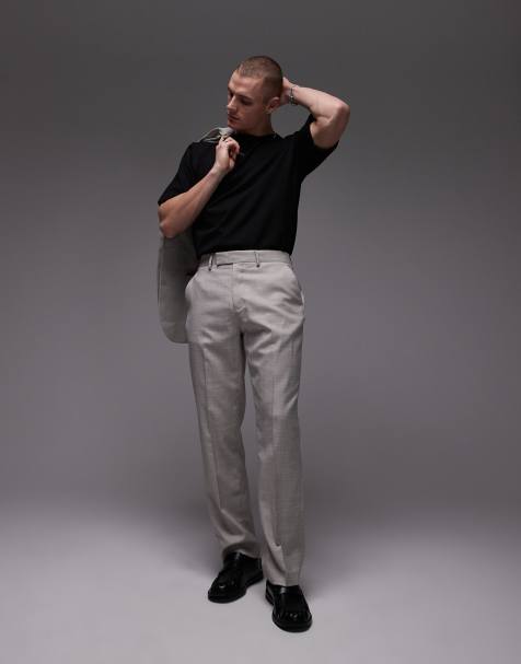 Topman – Anzughose in Stein mit geradem Schnitt - view 1