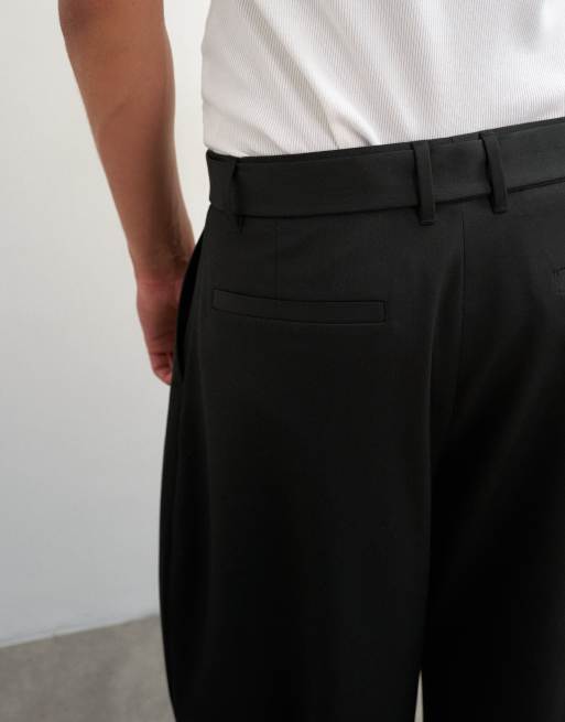Topman Anzughose mit Barrel-Leg und Gürtel in Schwarz, 5 von 5