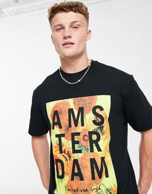 Topman APOH sunflower t-shirt in black - ASOS Price Checker