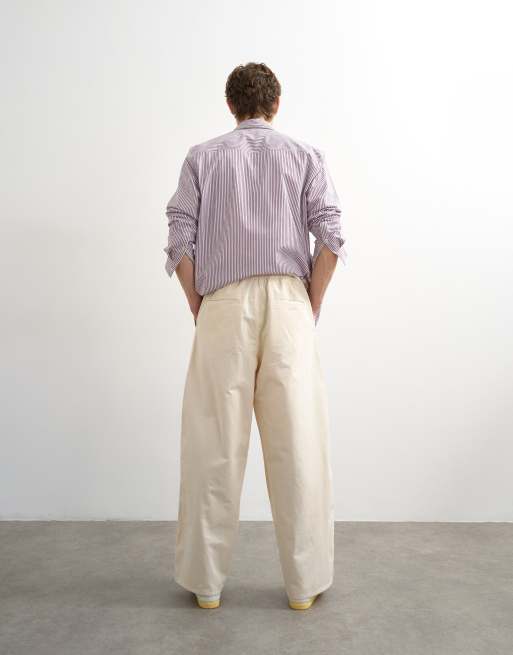 Topman - Baggy broek met zijzakken in crème, 3 van 5