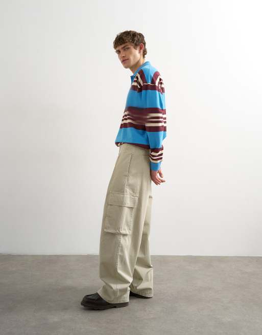 Topman - Baggy cargobroek in stone, 4 van 5