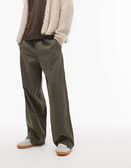 Topman - Baggy chino van keperstof in kaki, 3 van 5