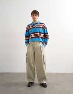 Baggy fit cargo trouser in stone