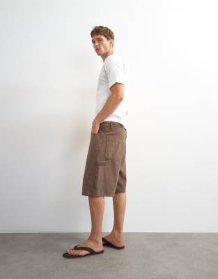 Topman Baggy Fit Carpenter Shorts In Pattern