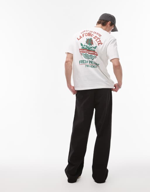 Topman baggy fit chino twill pants in black