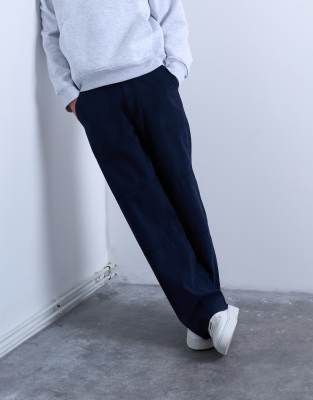 Baggy Fit Chinohose in Marineblau aus Twill Marineblau W30 L32