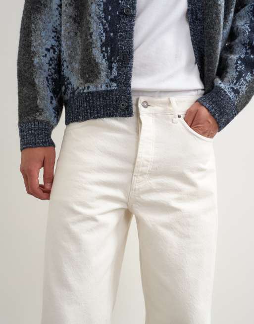 Topman baggy-fit jeans van stevige denim in wit, 3 van 5