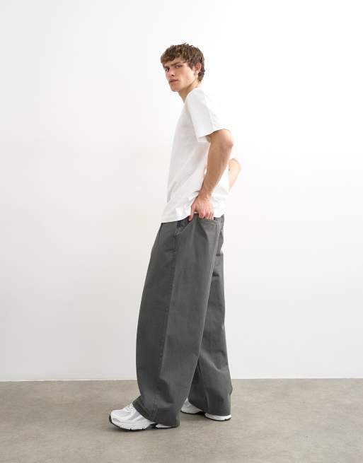 Topman baggy fit pants with pleats in khaki, 4 of 5