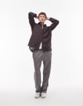 [Topman] Topman baggy fit trackies in charcoal-Grey M CHARCOAL