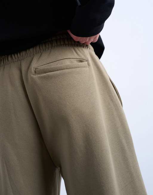 Topman baggy fit trackies in khaki, 4 of 5