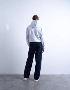 Model wearing Baggy fit twill chino in navy