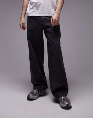 Topman Baggy Jeans In Charcoal-gray
