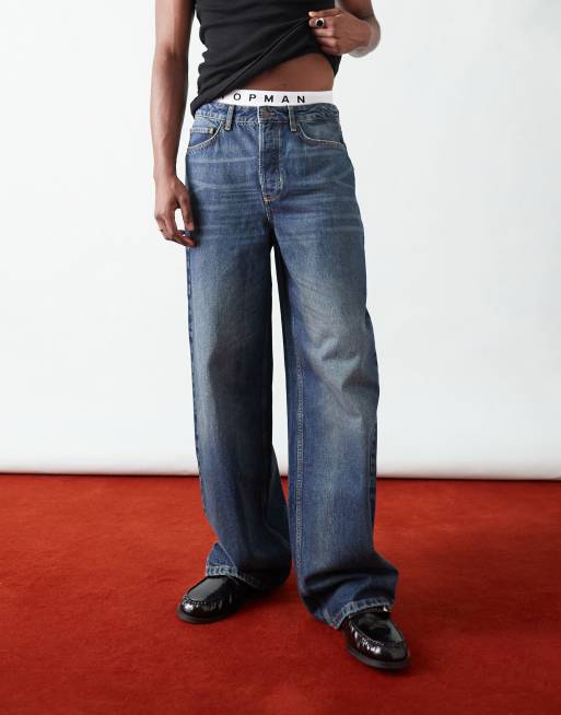 Topman baggy jeans in dark blue, 4 of 5