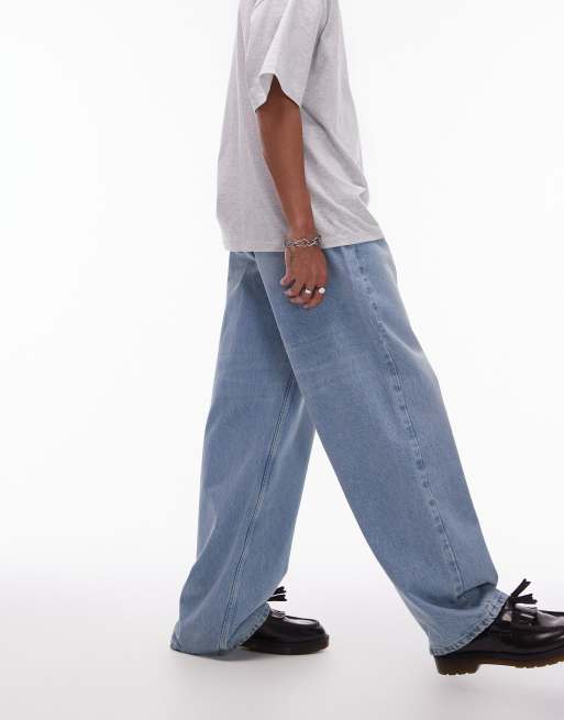 Topman baggy jeans in tinted summer light wash ASOS