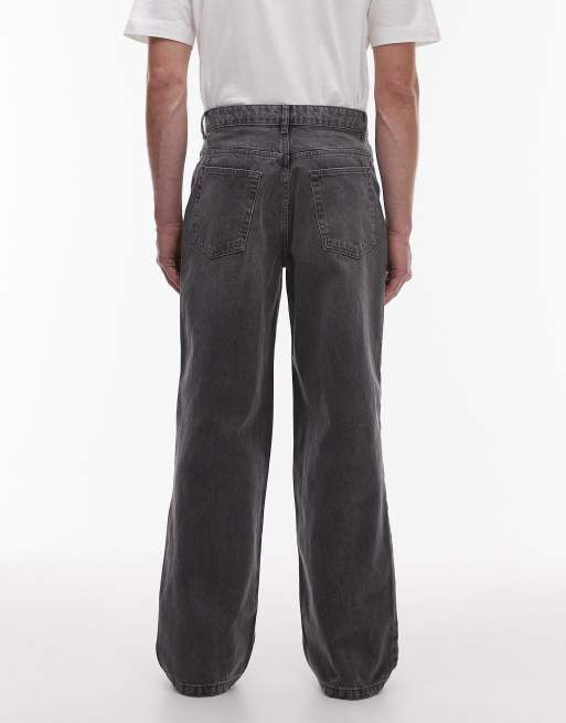 Topman baggy jeans in washed black