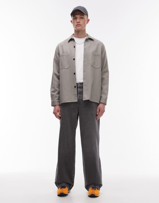 Topman baggy jeans in washed black