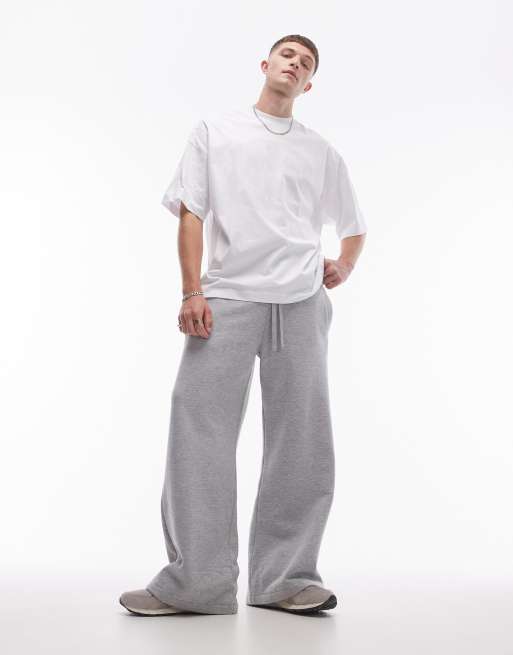 Topman baggy leg jogger in grey marl