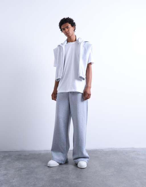 Topman baggy leg sweatpants in heather gray