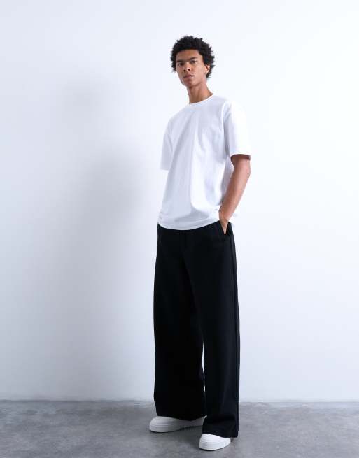 Topman baggy leg jogger in black