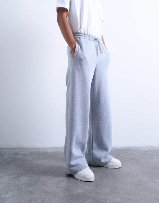 Topman baggy leg sweatpants in heather gray