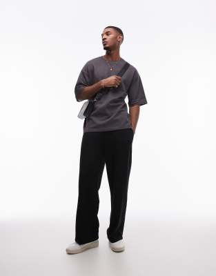 baggy premium interlock sweatpants in black