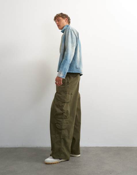 Topman balloon fit cargo pants in khaki - view 1