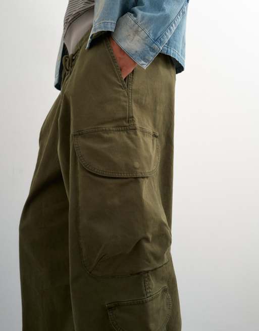 Topman balloon fit cargo pants in khaki, 5 of 5
