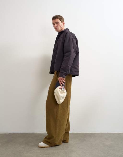 Topman balloon fit cord trouser with pleats in camel, 3 of 5