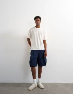 Balloon fit ripstop short in navy