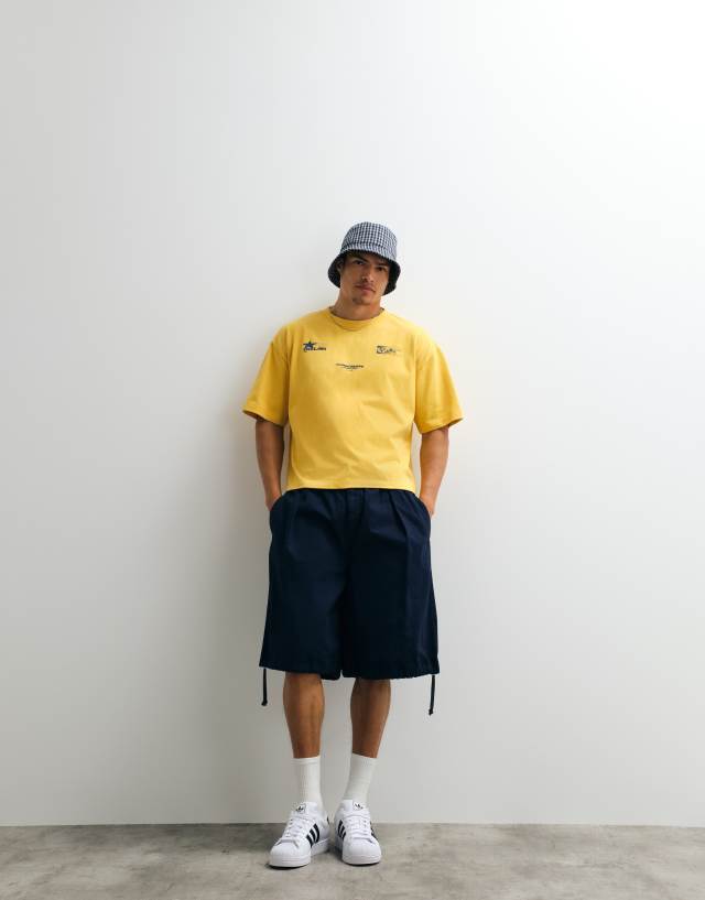 Topman balloon fit ripstop shorts in navy | ASOS