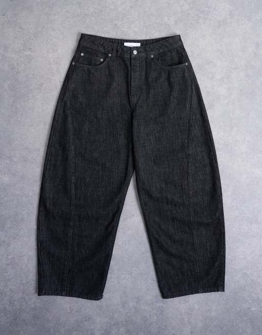 Topman – Barrel – Barrel Jeans aus festem Denim in Raw-Schwarz, 6 von 7