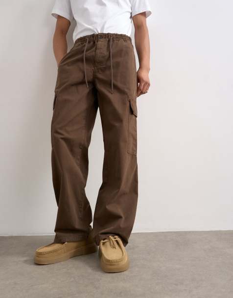 Topman baggy cargo trouser in brown