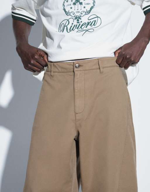 Topman barrel fit-byxor i tan, 3 av 5