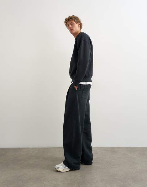 Topman Barrel-Fit-Jogger aus schwerem Stoff in Schwarz - view 1