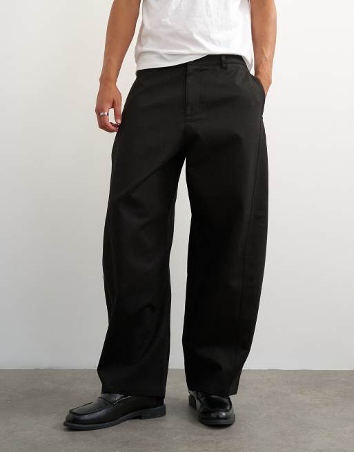 Topman barrel fit pants in black, 2 of 5